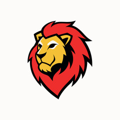 Lion Head Mascot Logo Icon Design on White Background – Powerful and Bold Symbol