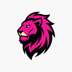 Lion Head Mascot Logo Icon Design on White Background – Powerful and Bold Symbol
