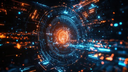Obraz premium Quantum AI Detecting Patterns in Deep Space Anomalies