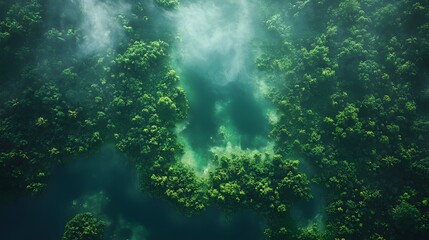 Fototapeta premium Scientists using advanced satellite imagery to monitor forest health and carbon storage capacity