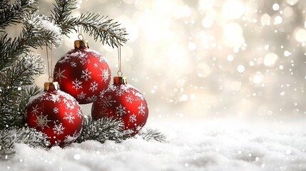 Obraz premium Christmas Ornaments Snow Winter Scene