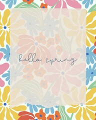 hello spring postcard