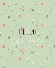 hello spring postcard