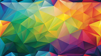 Fototapeta premium low poly triangular background in bright rainbow texture