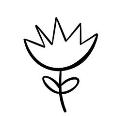 Hand drawn cute flower.Doodle flower vector. 