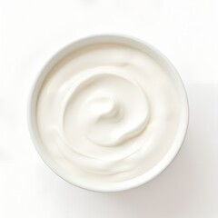 Creamy Swirls Of Fresh Yogurt In A Pristine White Bowl, A Simple Yet Elegant Presentation Of Pure Dairy Goodness