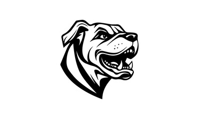 vector silhouette of a bulldog face