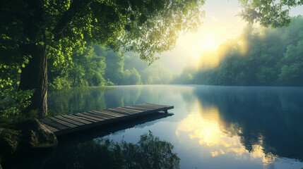 Serene Summer Lake in the Forest