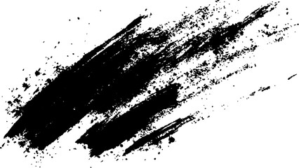 Naklejka premium Black paint brush strokes isolated on white background. Grunge texture effect. Graphic design elements grungy painted style concept for banner, flyer, cover, etc.