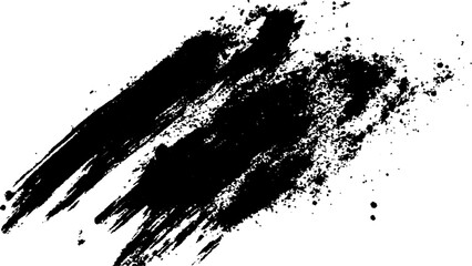 Simple black brush strokes on a white background. White paint brushes on a black background texture. Abstract black in splash, paint, brush strokes, stain grunge isolated on white background,