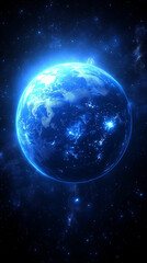 Fototapeta premium Colorful cartoon depiction of space in portrait format for smartphones