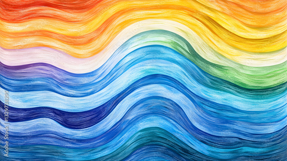 Poster captivating colorful wave pattern with smooth flowing gradients on a canvas creating a visually appe