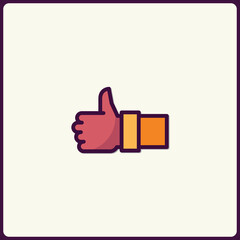 Stylized thumbs up icon symbolizing approval and positive affirmation
