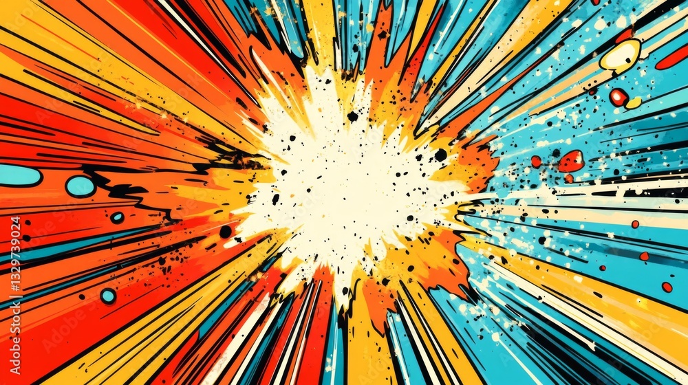 Poster vibrant abstract burst background with dynamic rays
