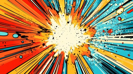 Vibrant Abstract Burst Background with Dynamic Rays