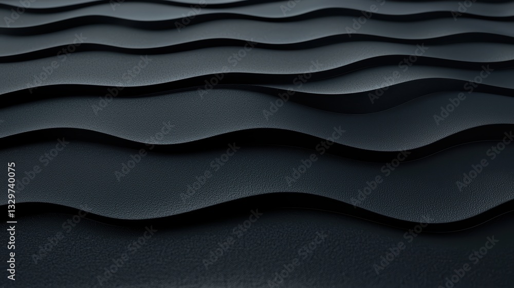 Poster elegant black background design with flowing abstract wavy lines for modern visual projects