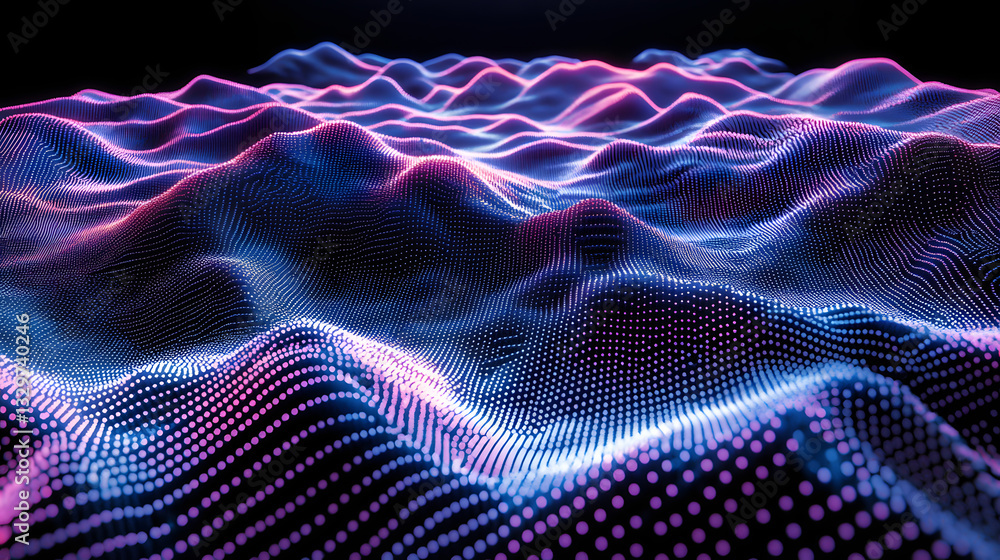 Poster elegant wave pattern featuring subtle gradients and colorful flowing design elements creating an eye