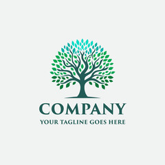 Obraz premium Abstract colorful vibrant tree logo design,Tree of life,oak tree maple logo design inspiration