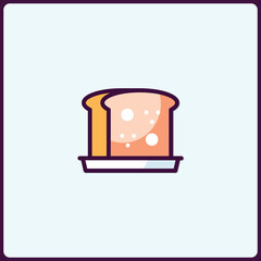 Stylized bread illustration on a plate with modern artistic touch vector