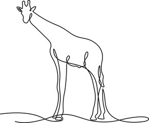 Giraffe continuous one line drawing. Editable stroke on a white isolated background. Animal vector illustration © ideartstuff
