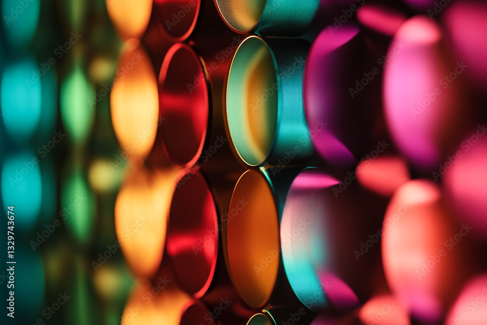 Poster abstract colorful cylinders background design texture image art shiny style lines macro colors brigh