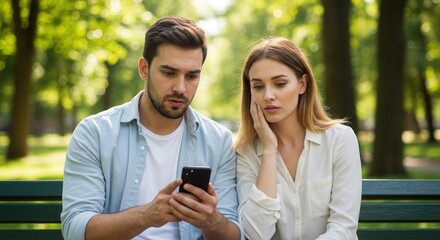Couple Confused by Smartphone Reaction and Emotion