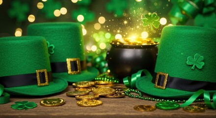 St. Patrick's Day Decorations Shamrocks, Leprechaun Hats, and Pots of Gold