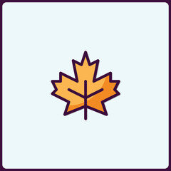 Isolated maple leaf symbol represents autumn, nature, Canada identity