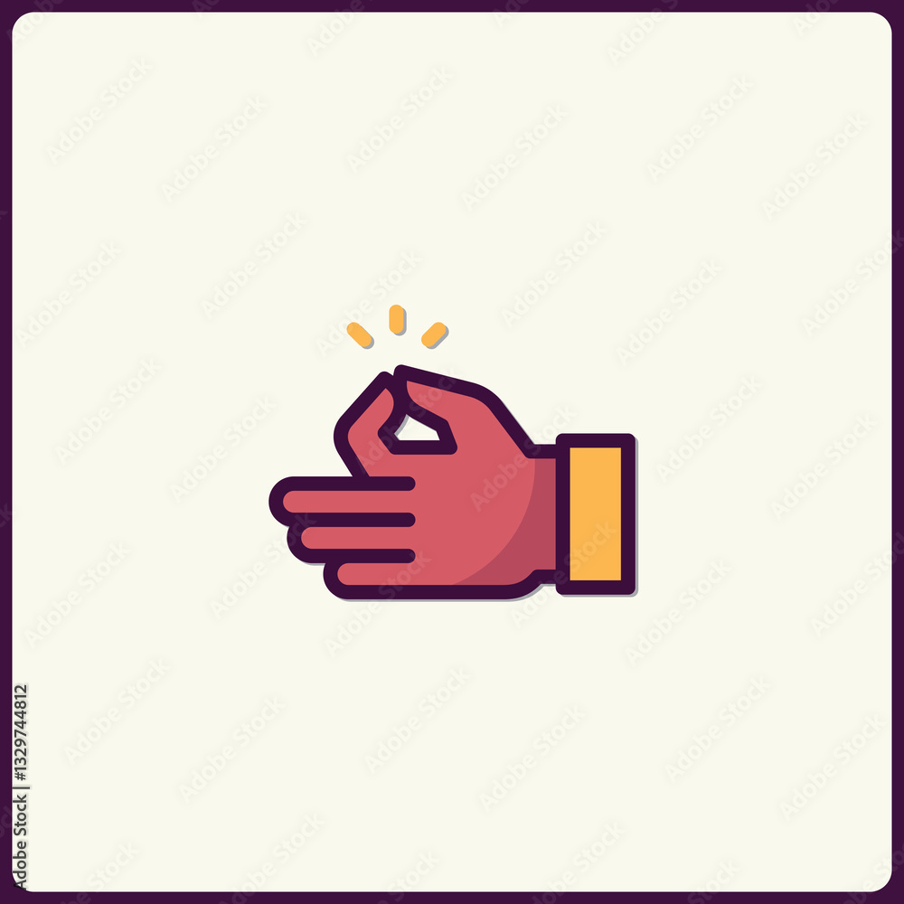 Poster snapping fingers icon suggesting easy or simple solution concept vector