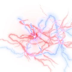 shock energy electric glowing light neon effects on isolated background.