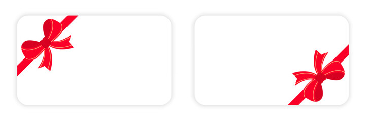 blank white gift card with ribbon template