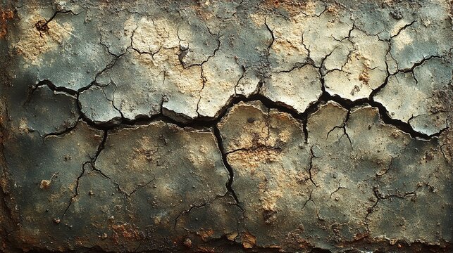 cracked, dried, infertile soil
