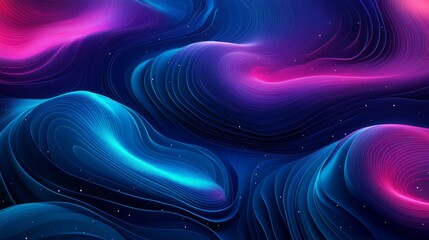 Abstract Glowing Neon Waves Background