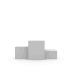 Minimalist victory podium illustration on white background, success concept