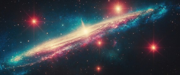 The cosmos of the galaxy featuring stars against a nighttime sky backdrop. There is an unsettling glow from the stars. Noise.