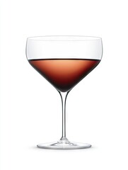 Ros? wine in coupe glass, white background, beverage, drink