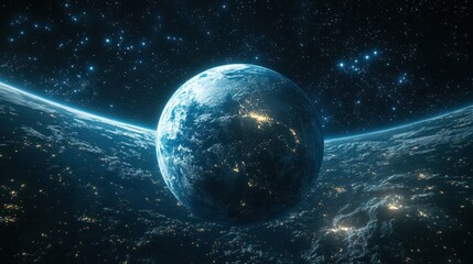 Obraz premium Celestial Wonders: A Cosmic Dance of Planets and Stars