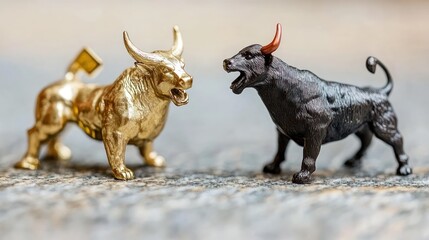 Bull and bear market figurines