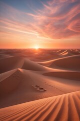 Sunset in the Arabian Desert, Sand Dunes