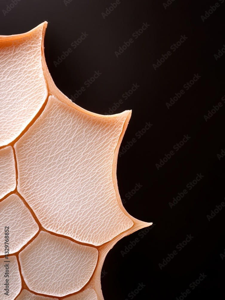 Poster close-up of abstract hexagonal pattern on a dark background.