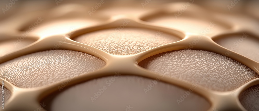Poster close-up of abstract 3d surface with geometric patterns and organic texture.