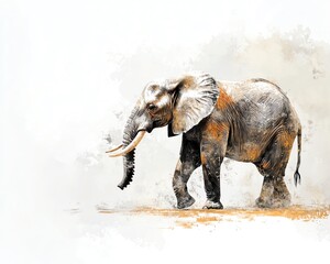Set of African Animals painted on a white background in a realistic render Ideal for teaching materials, books and naturethemed designs poster bannerGenerative AI