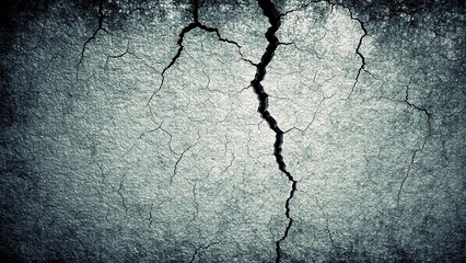 Dark Textured Surface Featuring a Large Vertical Crack and Small Web-like Fractures.