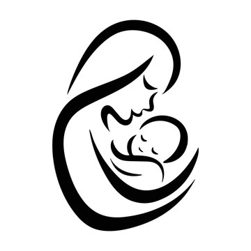 recommend clip art: New born baby mother care icon 