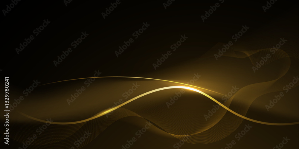 Poster vector abstract light gold effect, flow line, motion pattern and golden gradient color for luxury wa