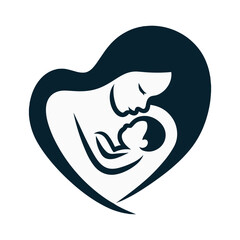 New born baby mother care icon 