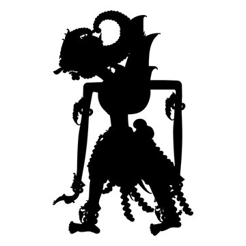black puppet wayang vector named gatot kaca