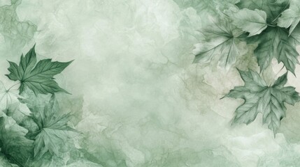 Green Watercolor Leaves Background Texture