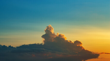 Awesome sunset and soft pink clouds of pastel tones. Image template of textured sky. Bright epic...