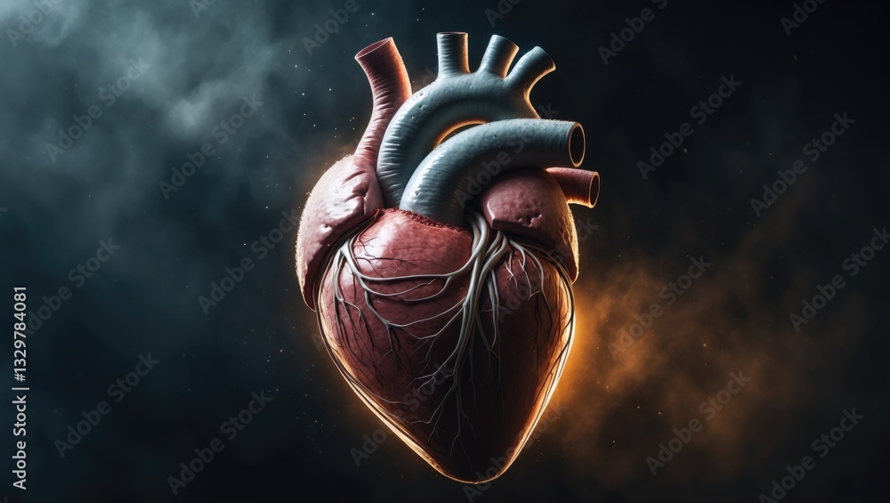 Poster the structure and function of the heart. an illustration of the heart's internal design from the ven